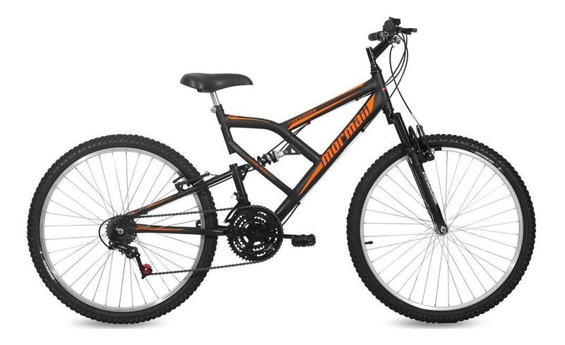 Bicicleta Aro 26 V-brake Nylon Mormaii Fullsion Preto Fosco Menor preço em Bicicleta Aro 26 V-brake Nylon Mormaii Fullsion Preto Fosco