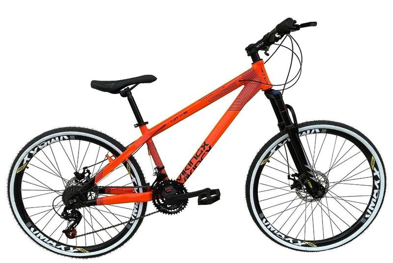 Imagem de Bicicleta Aro 26 Vikingx Tuff 21v Alumínio Freio a Disco Aros Vmaxx Pretos - Laranja