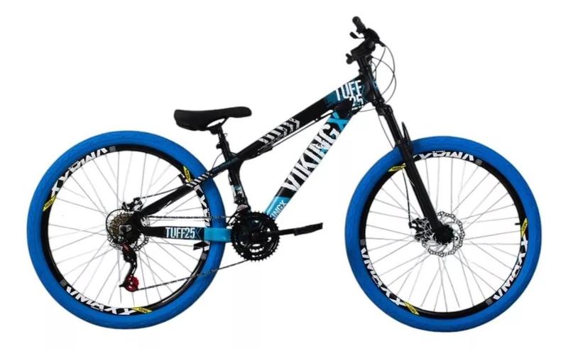 Bicicleta Aro 26 Vikingx Tuff 25/30 do Grau Vmaxx Pneu Azul