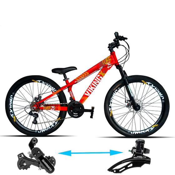 Bicicleta Vikingx Tuff 25 Disc H Aro 26 Susp. Dianteira 21 Marchas - Vermelho