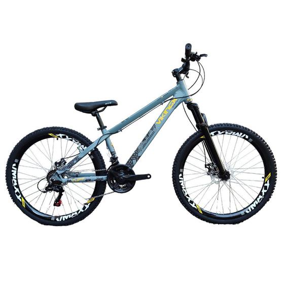 Bicicleta Aro 26 Vikingx Tuff 30 Bike Grau Shimano 21 Velocidades com Pneu flame Ntz Bicicleta Magazine Luiza