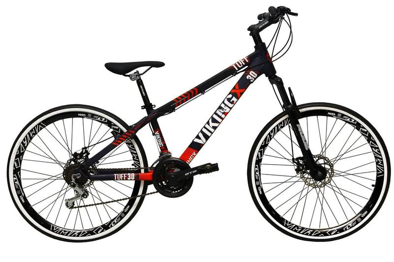 Imagem de Bicicleta Aro 26 Vikingx Tuff Roxo com laranja 21v Alumínio Freio a Disco Aros Vmaxx Pretos