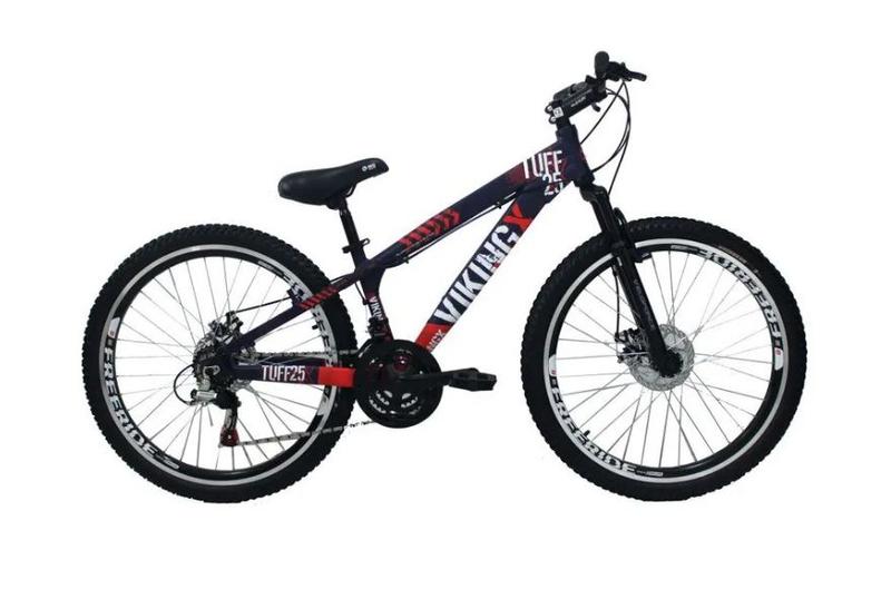 Imagem de Bicicleta Aro 26 Vikingx Tuff Roxo com Laranja X25 21v Alumínio Freio Hidráulico a Disco Aros Vmaxx Pretos