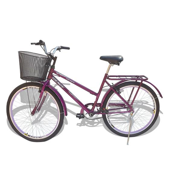 Imagem de Bicicleta Aro 26 Wendy Modelo Poti  Com Cesta Violeta