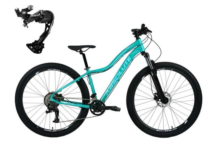 Imagem de Bicicleta Aro 29 Absolute Feminina 2x9 Alumínio Câmbio Traseiro Shimano Alívio Garfo com Trava - Verde