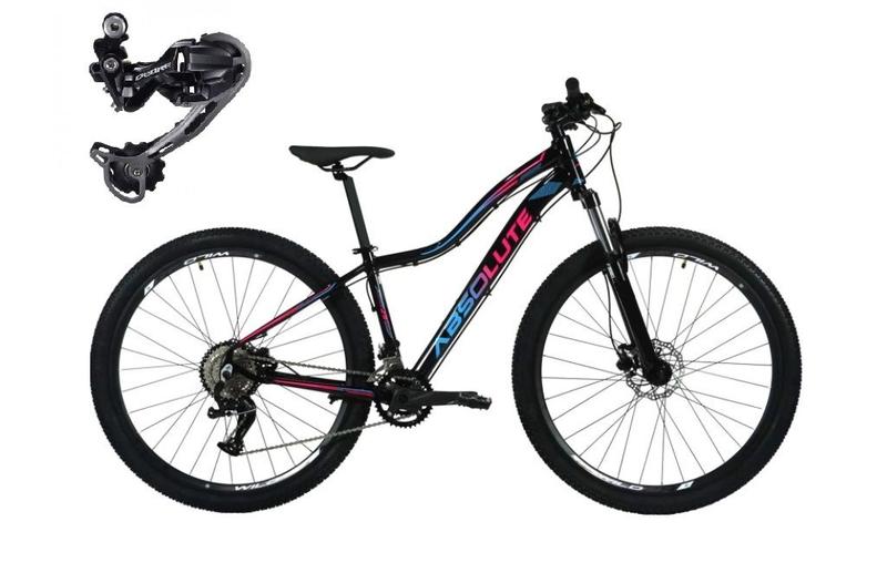 Imagem de Bicicleta Aro 29 Absolute Feminina 2x9 Alumínio Câmbio Traseiro Shimano Deore Garfo com Trava - Preto