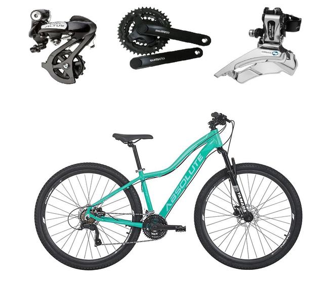 Bicicleta aro 29 Absolute Hera Feminina Altus 24V Freio a Disco Hidráulico Garfo com Trava - Verde Imagem de Bicicleta aro 29 Absolute Hera Feminina Altus 24V Freio a Disco Hidráulico Garfo com Trava - Verde
