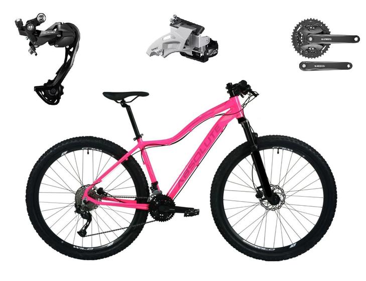 Imagem de Bicicleta Aro 29 Absolute Hera Feminina Alumínio Câmbios Shimano Alívio e Altus 27v Freios Hidráulicos Garfo com Trava no Ombro - Rosa