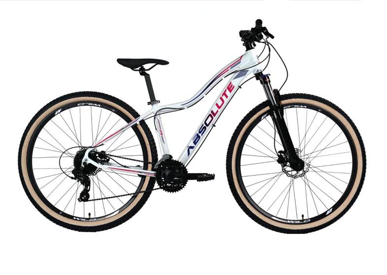 Imagem de Bicicleta Aro 29 Absolute Hera Feminina Câmbios Shimano 24v K7 Freio a Disco Hidráulico Garfo Com Trava Pneu Faixa Bege - Branco