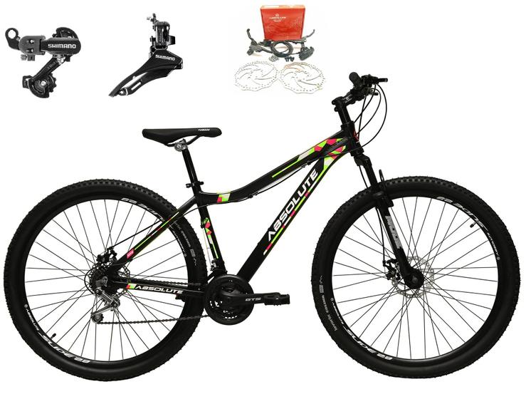 Bicicleta Aro 29 Absolute Mia 2 Feminina Câmbios Shimano 24v K7 Freio a ...