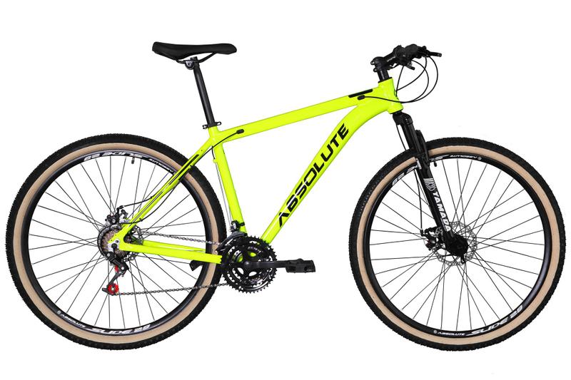 Bicicleta Aro 29 Absolute Nero 4 Alumínio Cabeamento Interno 24v Freio a Disco Garfo Suspensão Pneu Faixa Bege - Amarelo Menor preço em Bicicleta Aro 29 Absolute Nero 4 Alumínio Cabeamento Interno 24v Freio a Disco Garfo Suspensão Pneu Faixa Bege - Amarelo