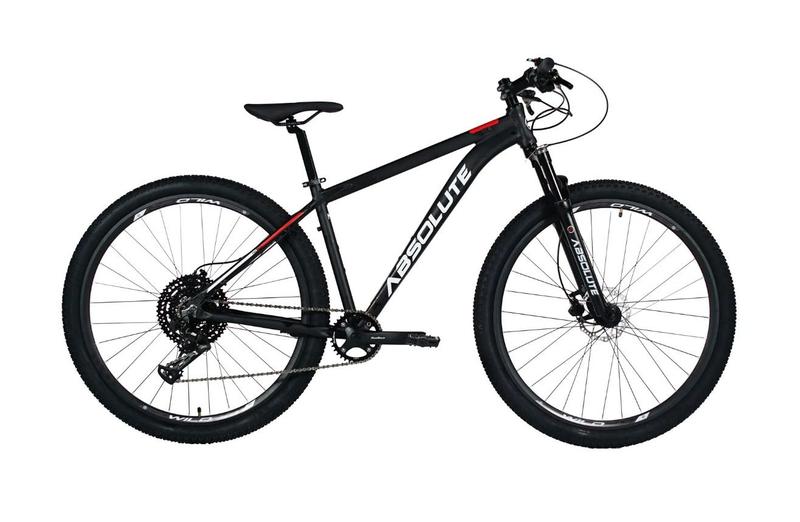 Imagem de Bicicleta Aro 29 Absolute Nero 4 Cabeamento Interno 1x9 Sunrace M9 K7 11/50 Coroa 34t Garfo Trava no Guidão Freios Hidráulicos - Preto/Vermelho