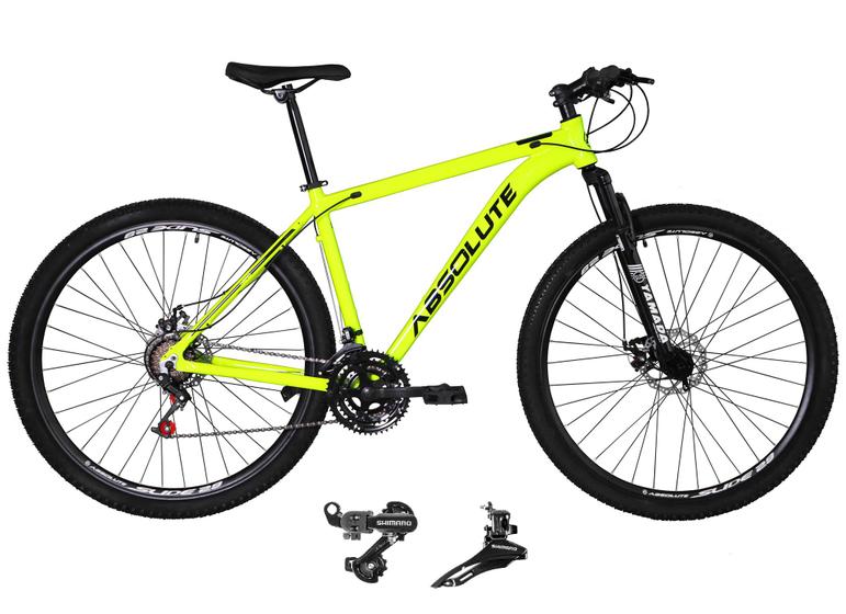 Imagem de Bicicleta Aro 29 Absolute Nero 4 Cabeamento Interno 21v Câmbios Shimano Freio a Disco Hidráulico Alumínio Garfo Com Suspensão - Amarelo