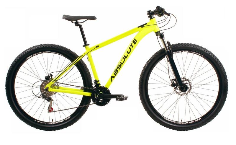 Imagem de Bicicleta Aro 29 Absolute Nero 4 Cabeamento Interno 27v Freio Hidráulico K7 Garfo com Trava  - Amarelo