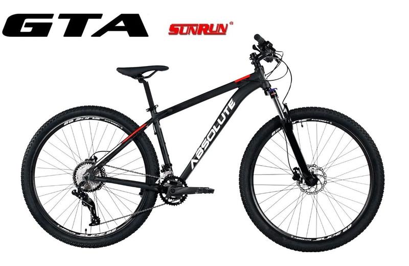 Imagem de  Bicicleta Aro 29 Absolute Nero 4 Kit 2x9 Gta Sunrun Freio Disco K7 11/36 Pedivela 24/38d Garfo com Trava - Preto/Vermelho 