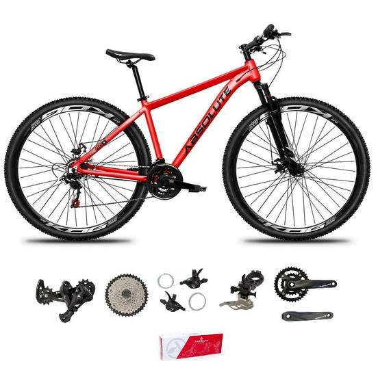 Imagem de Bicicleta Aro 29 Absolute Nero 5 2x9 Freios Hidráulicos Garfo Com Trava 18v Alumínio - Vermelho