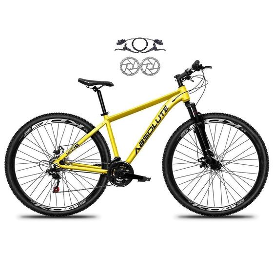 Imagem de Bicicleta Aro 29 Absolute Nero 5 Alumínio 21v Freio A Disco Hidráulico Garfo Suspensão - Amarelo