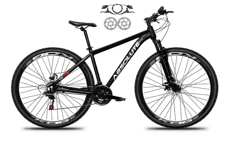 Imagem de Bicicleta Aro 29 Absolute Nero 5 Alumínio 21v Freio A Disco Hidráulico Garfo Suspensão - Preto