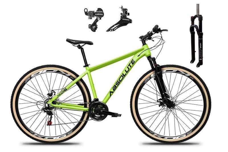 Imagem de Bicicleta Aro 29 Absolute Nero 5 Câmbios Shimano 24v Garfo com Trava no Ombro com Pneu Faixa - Verde