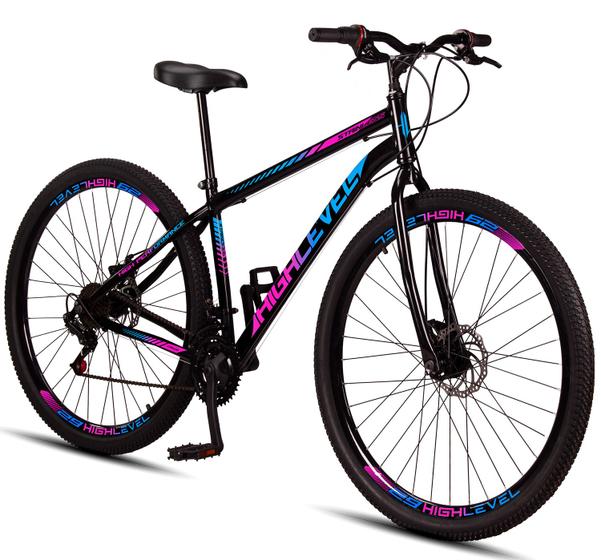 Bicicleta Aro 29 Aço Carbono Highlevel Freios A Disco 21 Vel Menor preço em Bicicleta Aro 29 Aço Carbono Highlevel Freios A Disco 21 Vel