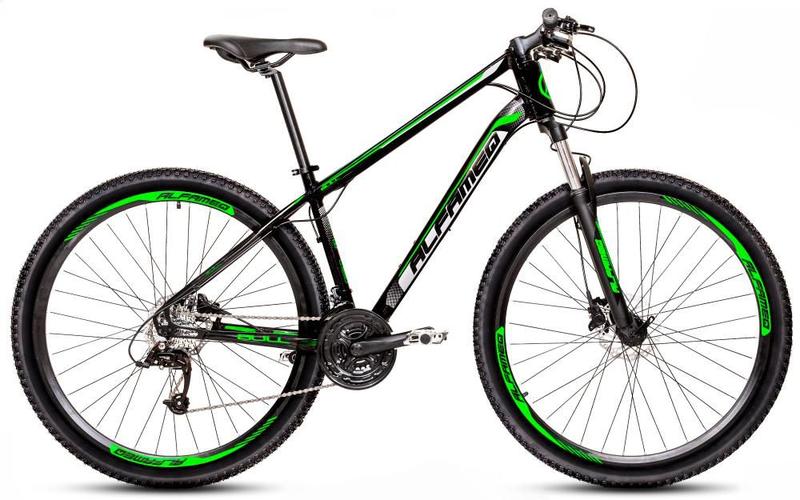 Bicicleta Alfameq Bull Disc H T17 Aro 29 Susp. Dianteira 27 Marchas - Preto/verde