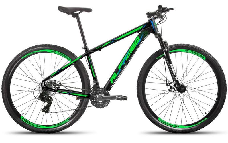 Bicicleta Alfameq Nx Disc T17 Aro 29 Susp. Dianteira 24 Marchas - Preto/verde