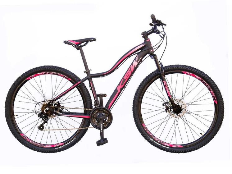 Bicicleta Ksw Xlt Disc H T17 Aro 29 Susp. Dianteira 21 Marchas - Azul/preto/rosa