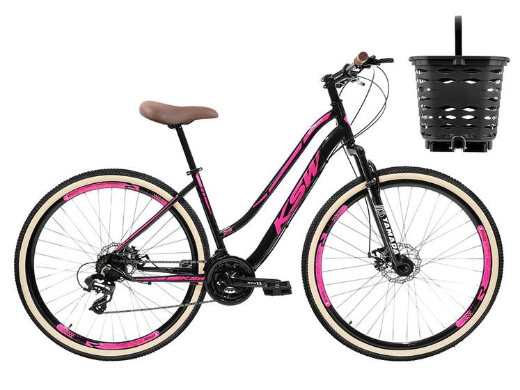 Imagem de Bicicleta aro 29 Feminina KSW Retro C Cesta 21V Freio Disco