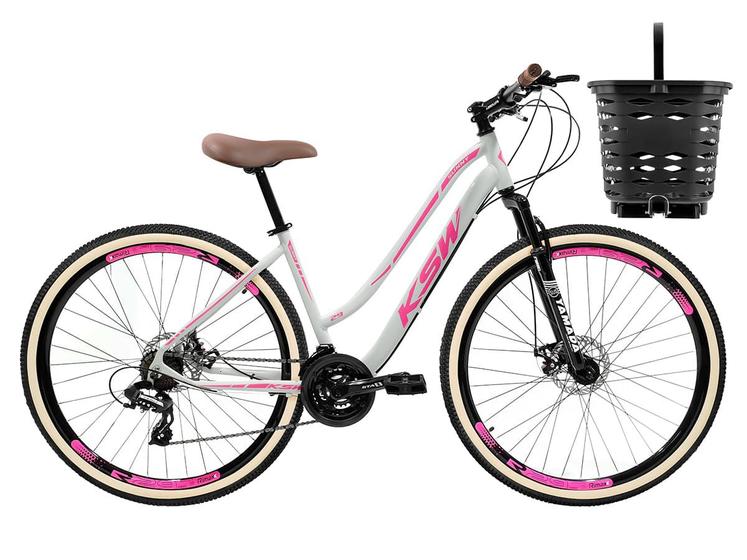 Bicicleta aro 29 Feminina KSW Retro C Cesta 21V Freio Disco Menor preço em Bicicleta aro 29 Feminina KSW Retro C Cesta 21V Freio Disco