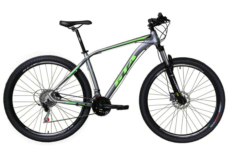 Imagem de Bicicleta Aro 29 Gta Insane 24v K7 Câmbios Shimano Freio Hidráulico Garfo com Trava - Verde/Cinza