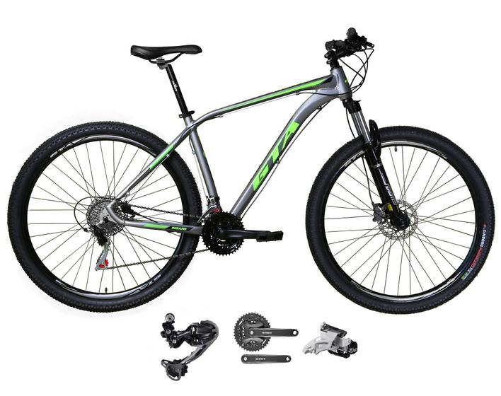 Imagem de Bicicleta Aro 29 Gta Insane Câmbio Traseiro Shimano Deore e Altus 27v Freio Hidráulico Garfo Com Trava - Verde/Cinza