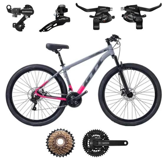 Imagem de Bicicleta Aro 29 GTI Roma 24 Velocidades MTB Freios Cubo K7 Kit SHIMANO