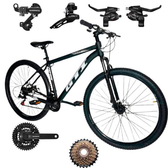 Imagem de Bicicleta Aro 29 GTI Roma 24 Velocidades MTB Freios Cubo K7  Kit SHIMANO