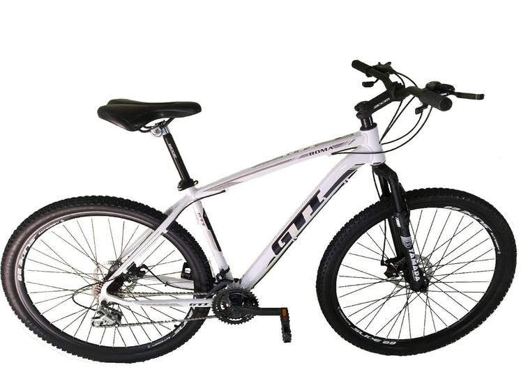 Imagem de Bicicleta Aro 29 GTI Roma Alumínio 21v Freio a Disco Garfo Suspensão Mountain Bike - Branco - Tam. 19