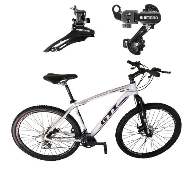 Imagem de Bicicleta Aro 29 Gti Roma Alumínio 24v Câmbios Shimano Garfo Suspensão - Branco