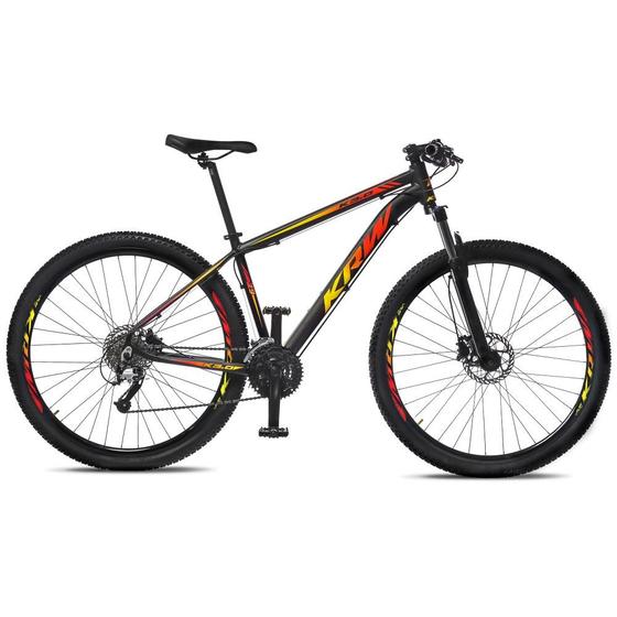 Bicicleta Krw S65 Aro 29 Susp. Dianteira 27 Marchas - Amarelo/vermelho