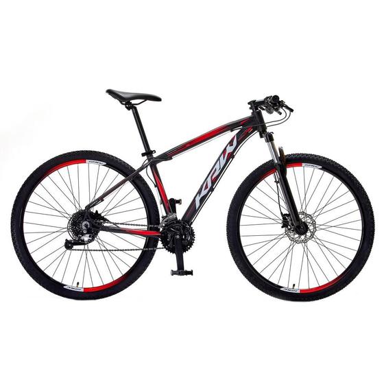 Bicicleta Krw Sx55 Aro 29 Susp. Dianteira 27 Marchas - Preto/vermelho