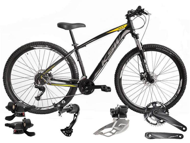 Bicicleta Aro 29 Ksw 18v Relação 2x9 e Cambio Shimano Alivio ...