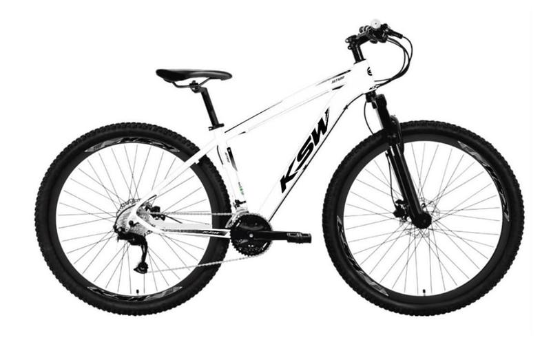 Bicicleta Ksw Xlt Disc H T19 Aro 29 Susp. Dianteira 21 Marchas - Branco/preto
