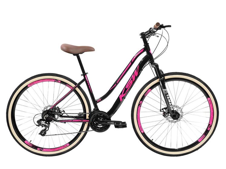 Bicicleta Ksw Sunny T15 Aro 29 Susp. Dianteira 21 Marchas - Preto/rosa