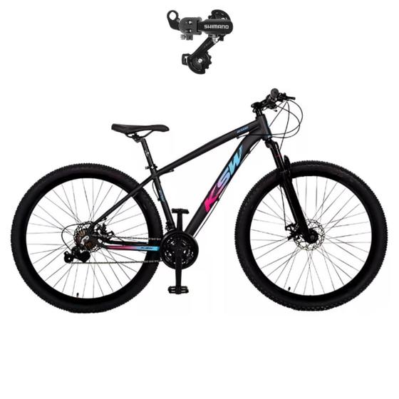 Imagem de Bicicleta Aro 29 KSW XLT 100 21 Velocidades Aluminio MTB C/ Câmbio Traseiro SHIMANO