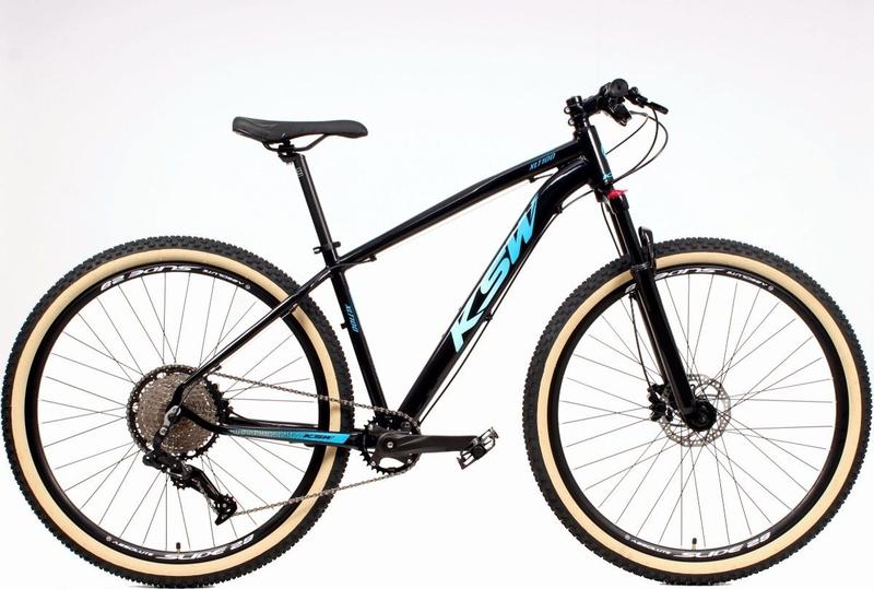 Imagem de Bicicleta Aro 29 Ksw Xlt 12v Garfo com Trava K7 11/50 Freios Hidráulicos Kit 1x12 - Preto/Azul