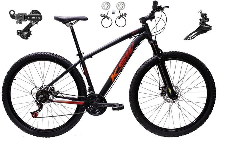 Imagem de Bicicleta aro 29 Ksw Xlt 24v Câmbios Shimano Freios Hidráulicos Garfo com Suspensão - Rosa/Preto