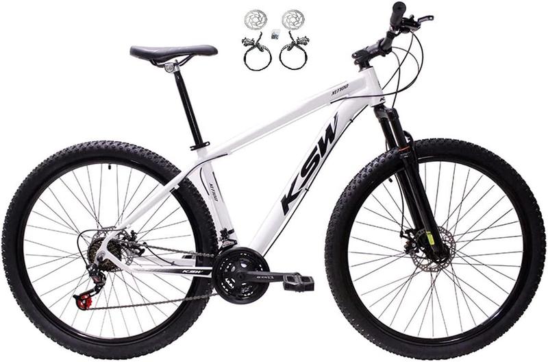 Imagem de Bicicleta Aro 29 Ksw Xlt 24v Freios Hidráulicos Garfo Suspensão Mtb - Branco