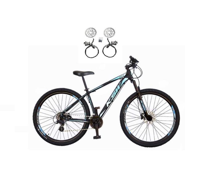 Imagem de Bicicleta Aro 29 Ksw Xlt 24v Freios Hidráulicos Garfo Suspensão Mtb - Preto/Azul