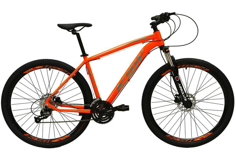 Imagem de Bicicleta aro 29 Ksw Xlt 27v Câmbios Shimano Altus Freios Hidráulicos Laranja Neon Tam. 19