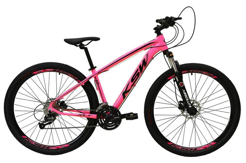 Imagem de Bicicleta aro 29 Ksw Xlt 27v Câmbios Shimano Altus Freios Hidráulicos Rosa Chiclete Tam. 17