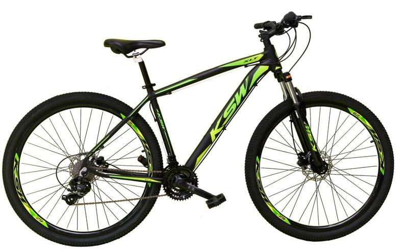 Imagem de Bicicleta Aro 29 Ksw Xlt 27v Freio Hidráulico K7 Garfo com Trava - Preto/Verde