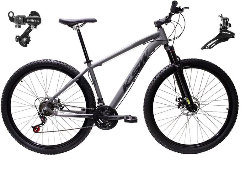 Imagem de Bicicleta Aro 29 Ksw Xlt Alumínio 24v Câmbios Shimano Garfo Suspensão - Grafite