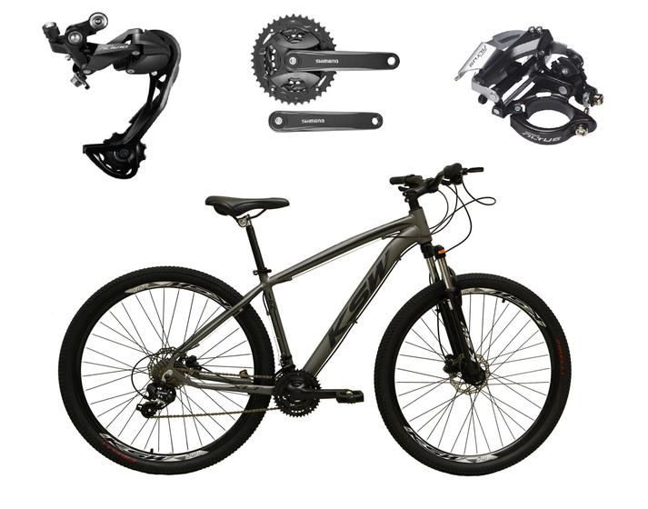 Imagem de Bicicleta Aro 29 Ksw Xlt Alumínio Câmbio Traseiro Shimano Alívio e Altus 27v Freio Hidráulico Garfo Com Trava - Grafite - Tam. 15
